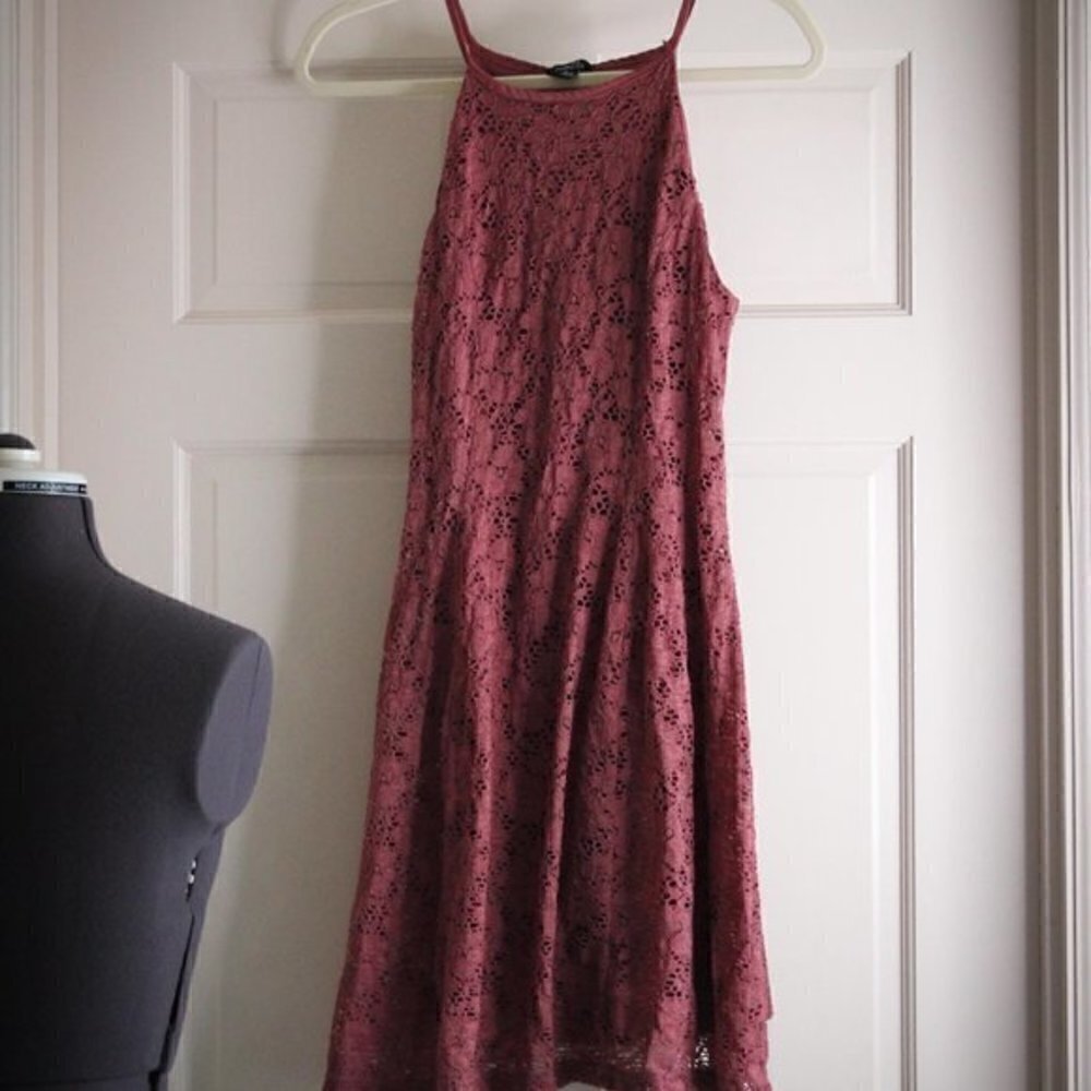 Rue 21 dress Small Sundress burgundy - Picture 3 of 9